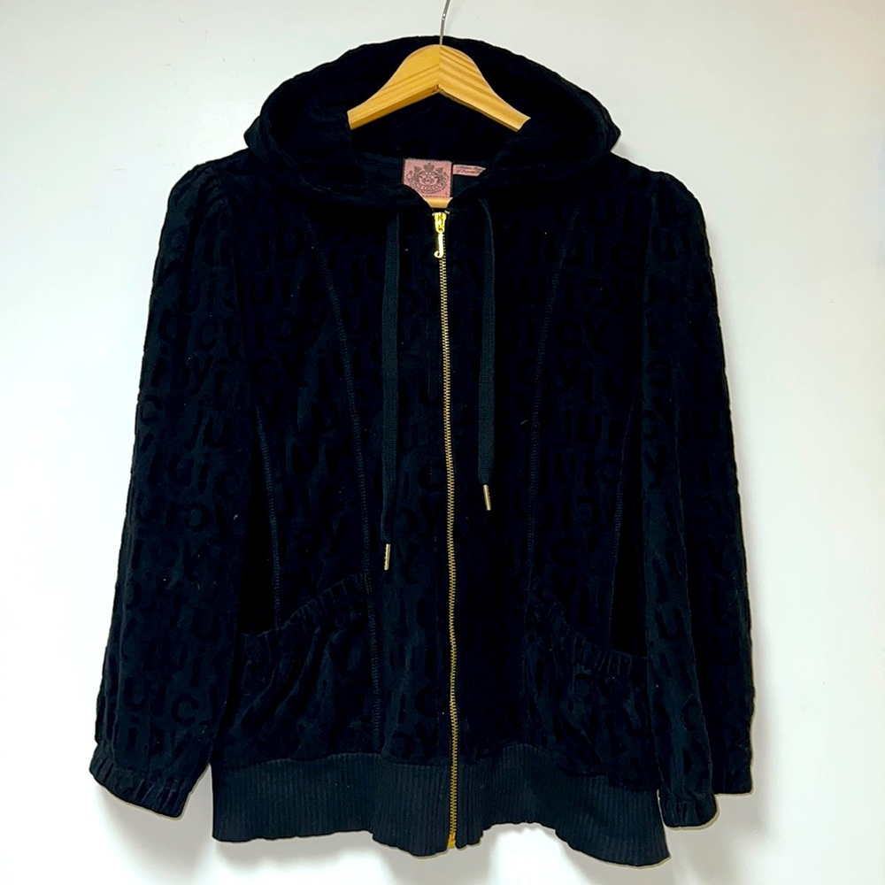 💥TOPS SALE💥 JUICY COUTURE ZIPPERED HOODIE IN BLACK